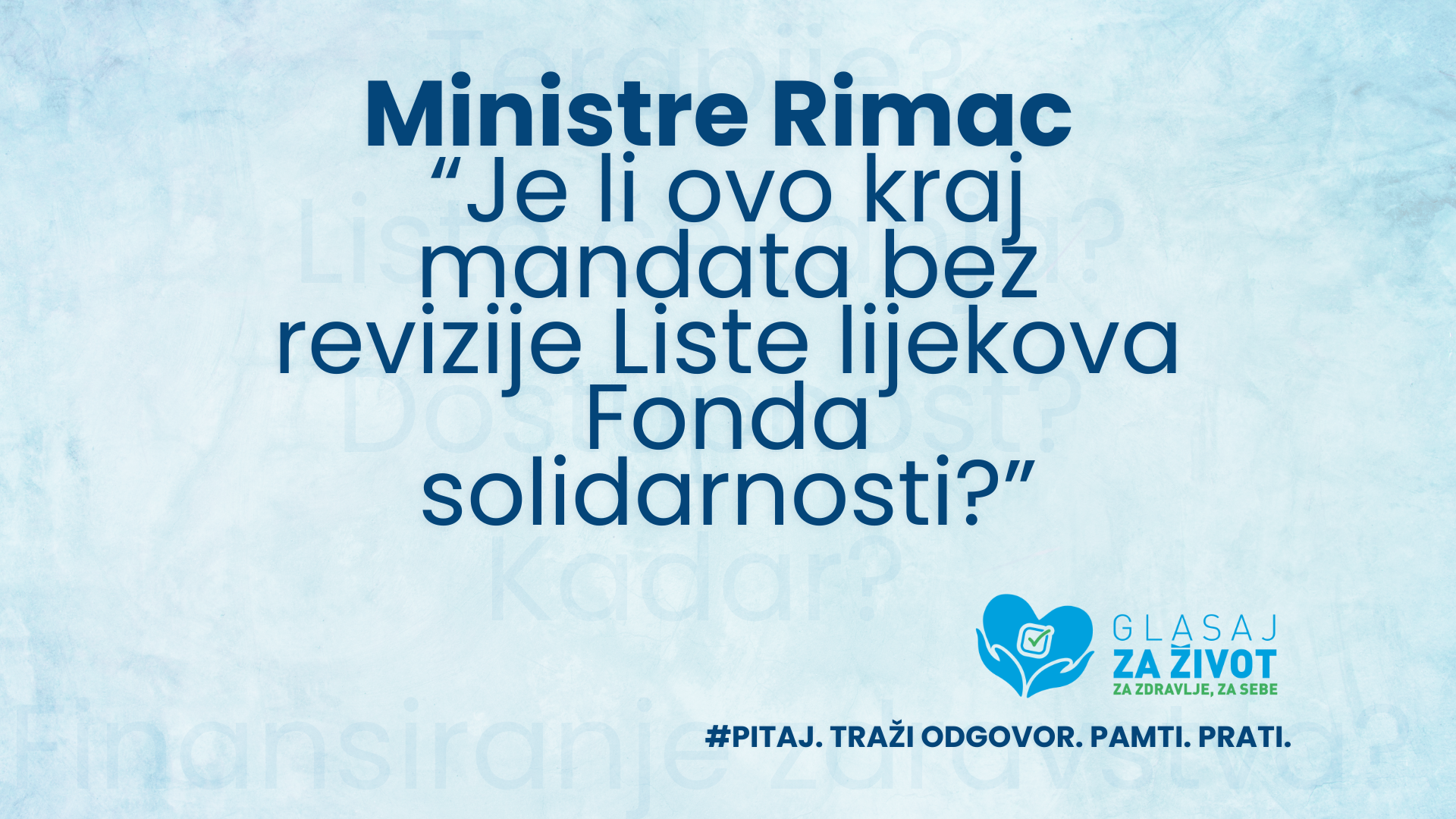Ministre Rimac, je li ovo kraj mandata bez revizije Liste lijekova Fonda solidarnosti?